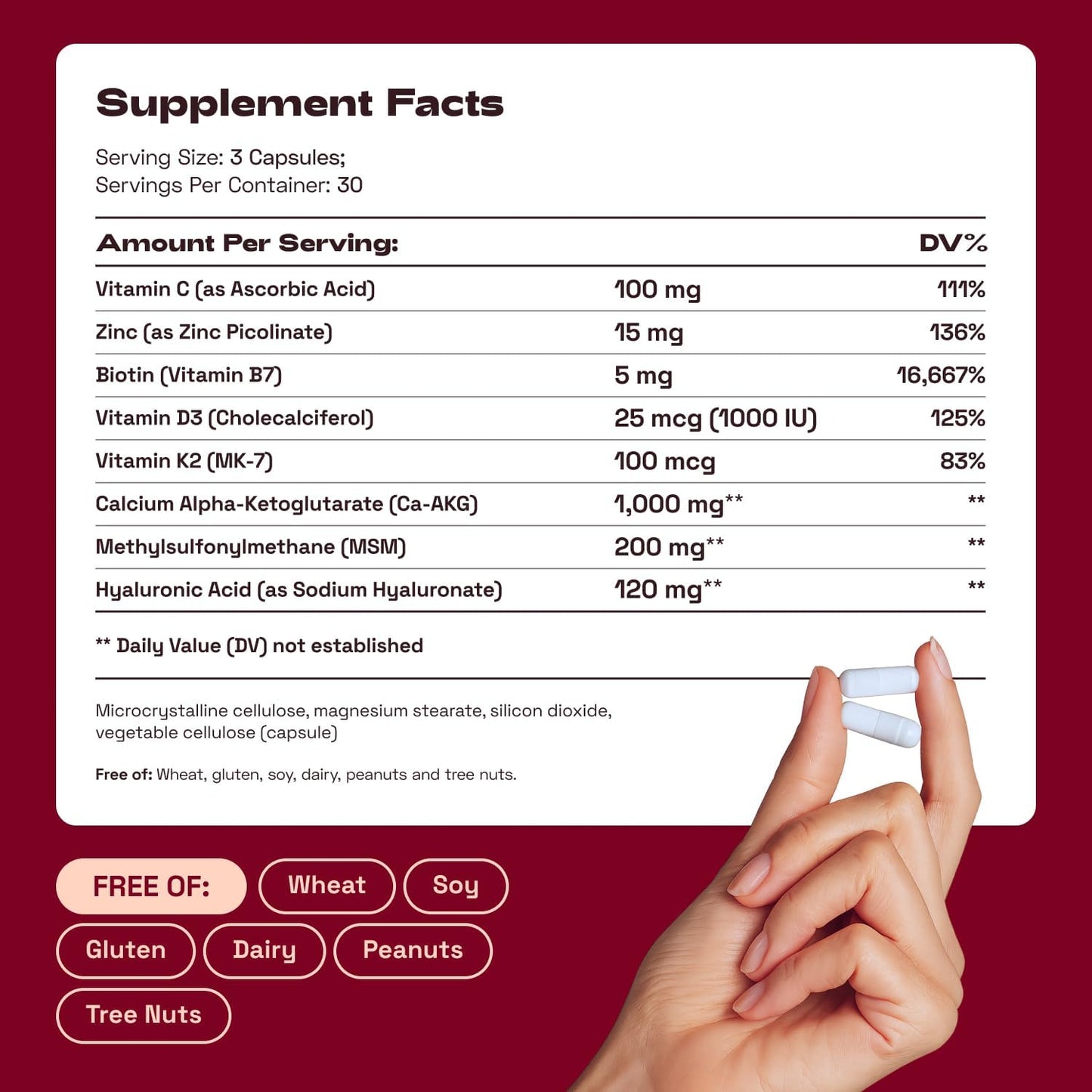 Ca-AKG + MSM + Biotin Capsules